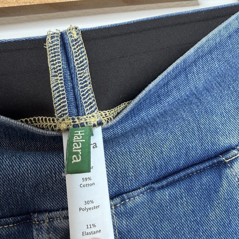 Halara Flex High Waisted Baggy Wide Leg Casual Jeans Womens Size L Pockets - Picture 3 of 8